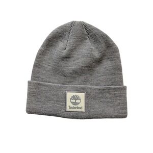 Timberland Tonal Patch Cuffed Beanie‎ Hat Womens Size: One Size Gray NWT